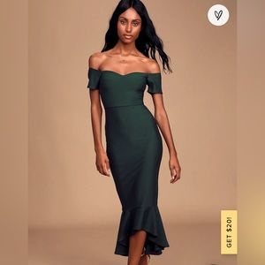 NWT LULU’s Dark Green Mermaid Dress. Size xl